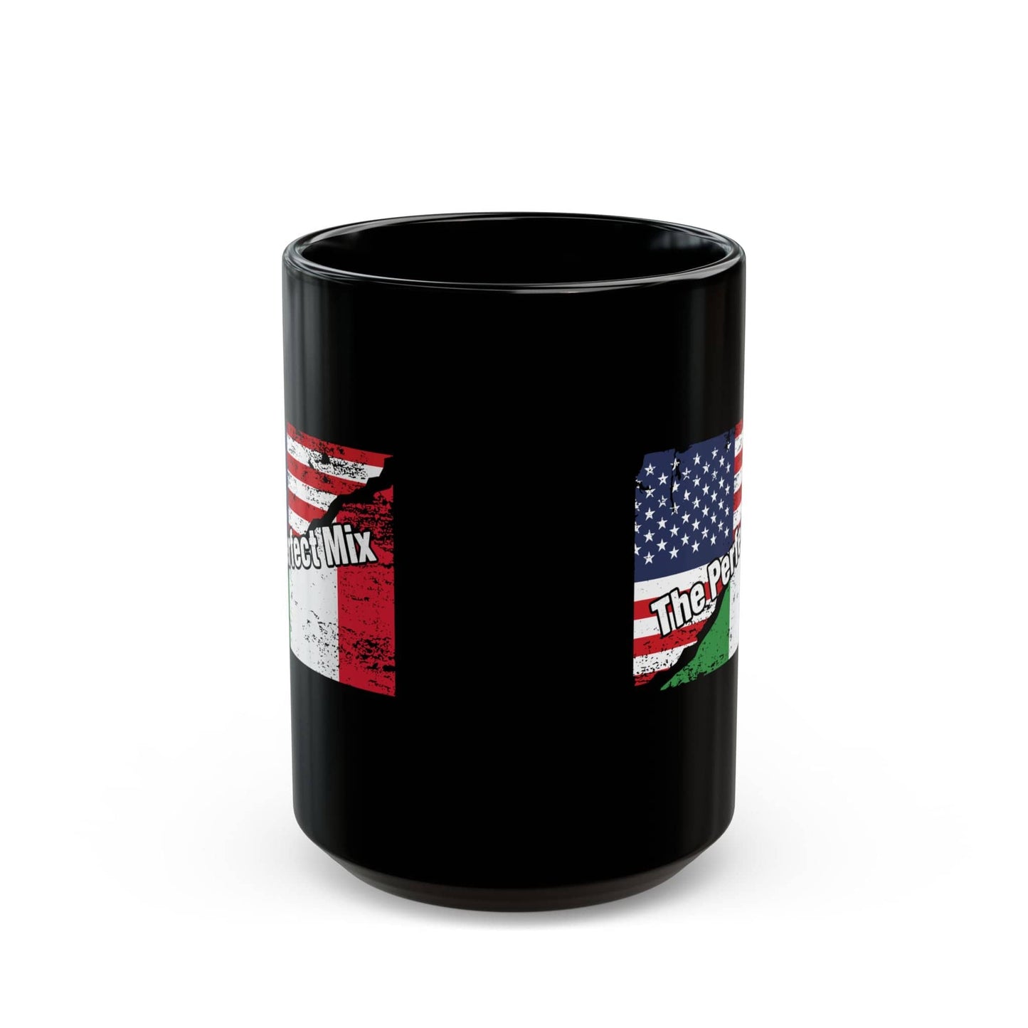The Perfect Mix Italian American Flags Black Mug (11oz, 15oz)