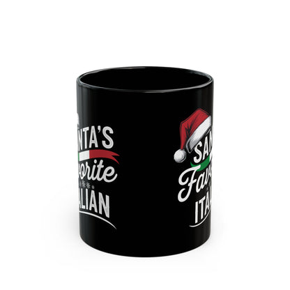 Santa's Favorite Italian Black Mug (11oz, 15oz)
