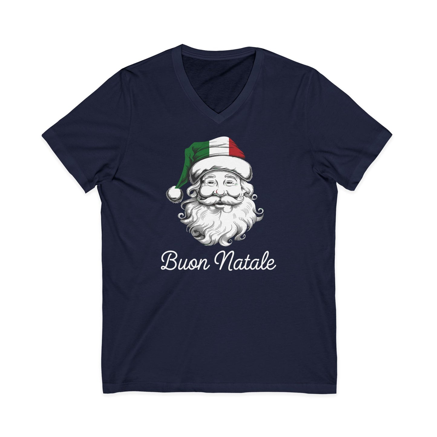 Buon Natale Santa Italian Christmas V-Neck Tee