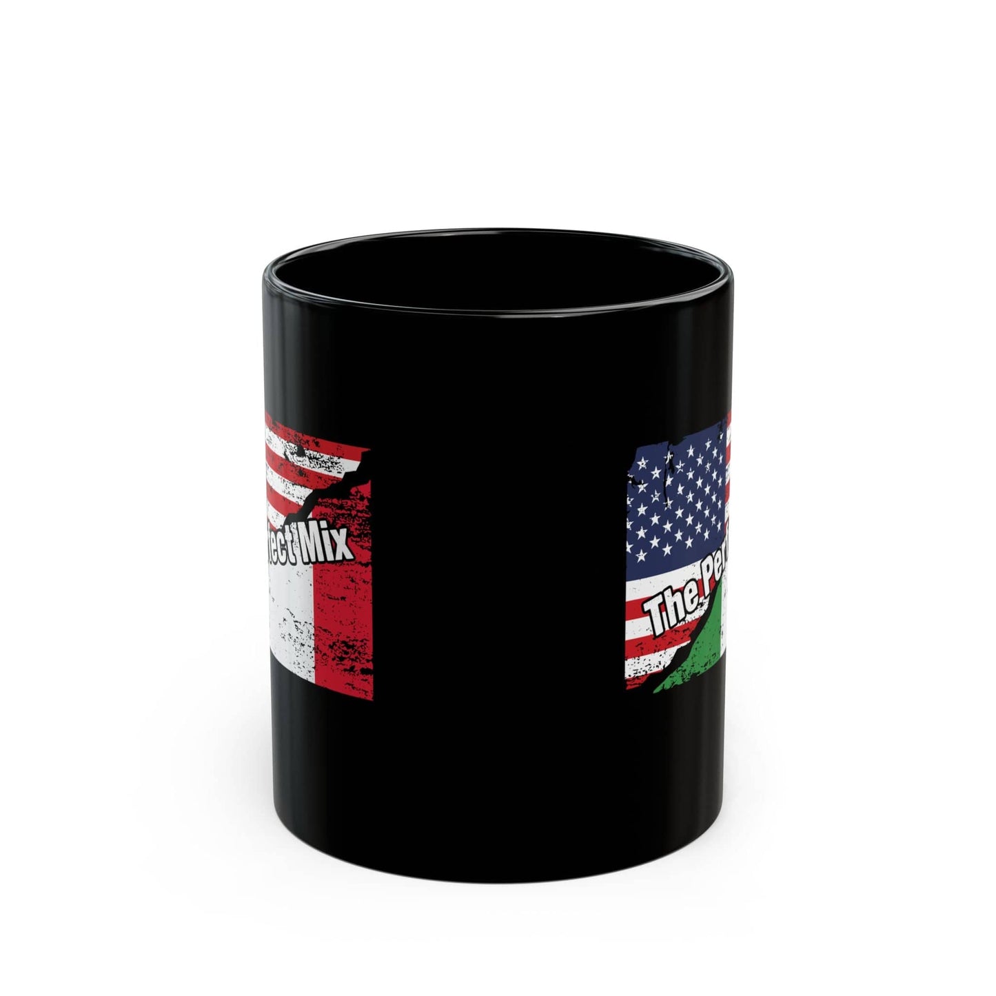 The Perfect Mix Italian American Flags Black Mug (11oz, 15oz)