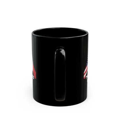 Two Countries One Heart Italian American Flags Black Mug (11oz, 15oz)