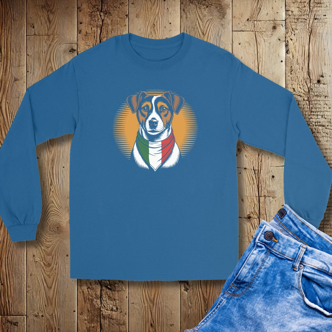 Jack Russell Italian Flag Bandana Unisex Long Sleeve Tee
