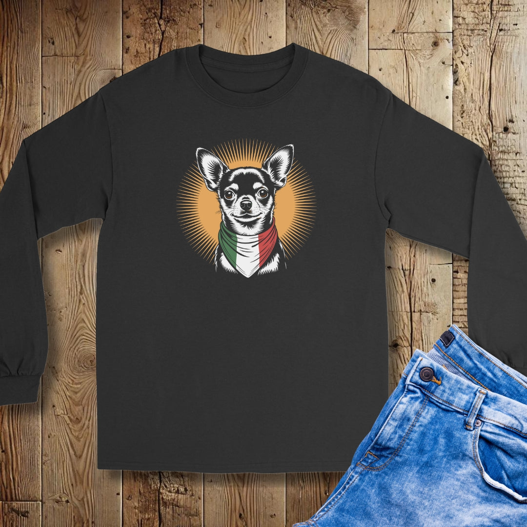 Chihuahua Italian Flag Bandana Unisex Long Sleeve Tee