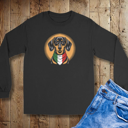 Dachshund Italian Flag Bandana Unisex Long Sleeve Tee