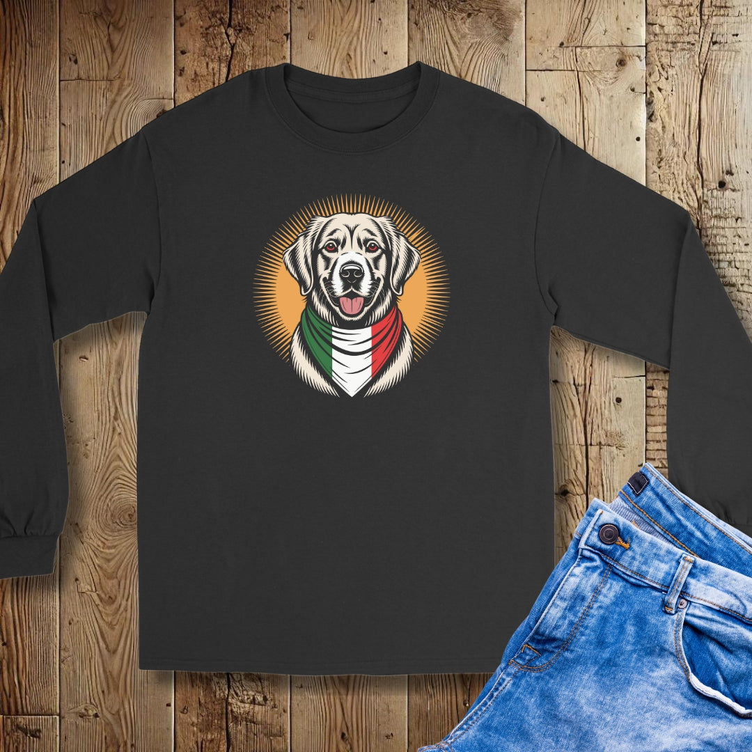 Golden Retriever Italian Flag Bandana Unisex Long Sleeve Tee
