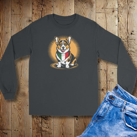 Corgi Italian Flag Bandana Unisex Long Sleeve Tee