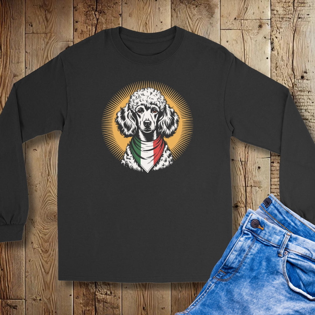 Poodle Italian Flag Bandana Unisex Long Sleeve Tee