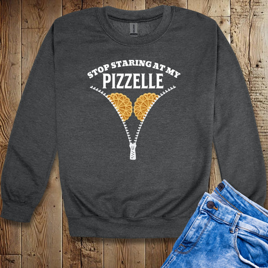 Stop Staring at My Pizzelle Unisex Crewneck Sweatshirt