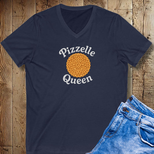 Pizzelle Queen Short Sleeve V-Neck Tee