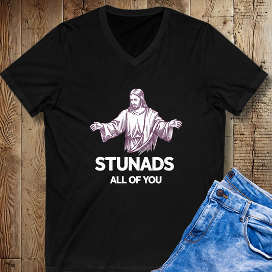 Jesus Stunads All of You Short Sleeve V-Neck Tee