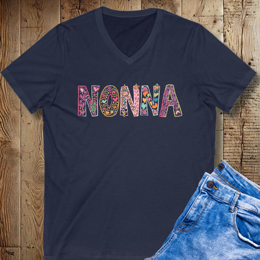 Nonna Doodles Short Sleeve V-Neck Tee