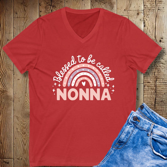 Blessed to be Called Nonna Short Sleeve V-Neck Tee