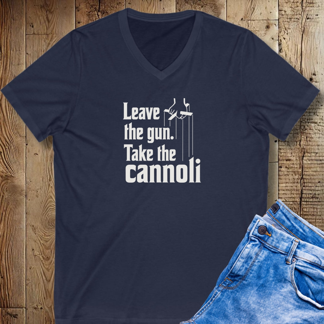 Leave the Gun Take the Cannoli Godfather Short Sleeve V-Neck Tee