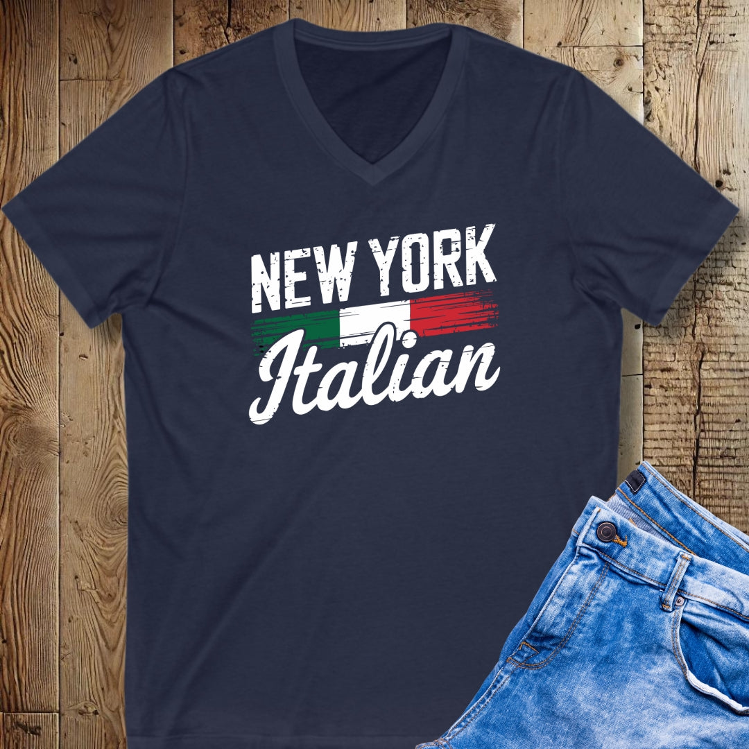 New York Italian Short Sleeve V-Neck Tee
