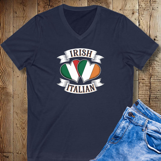 Half Irish Italian Short Sleeve V-Neck Tee