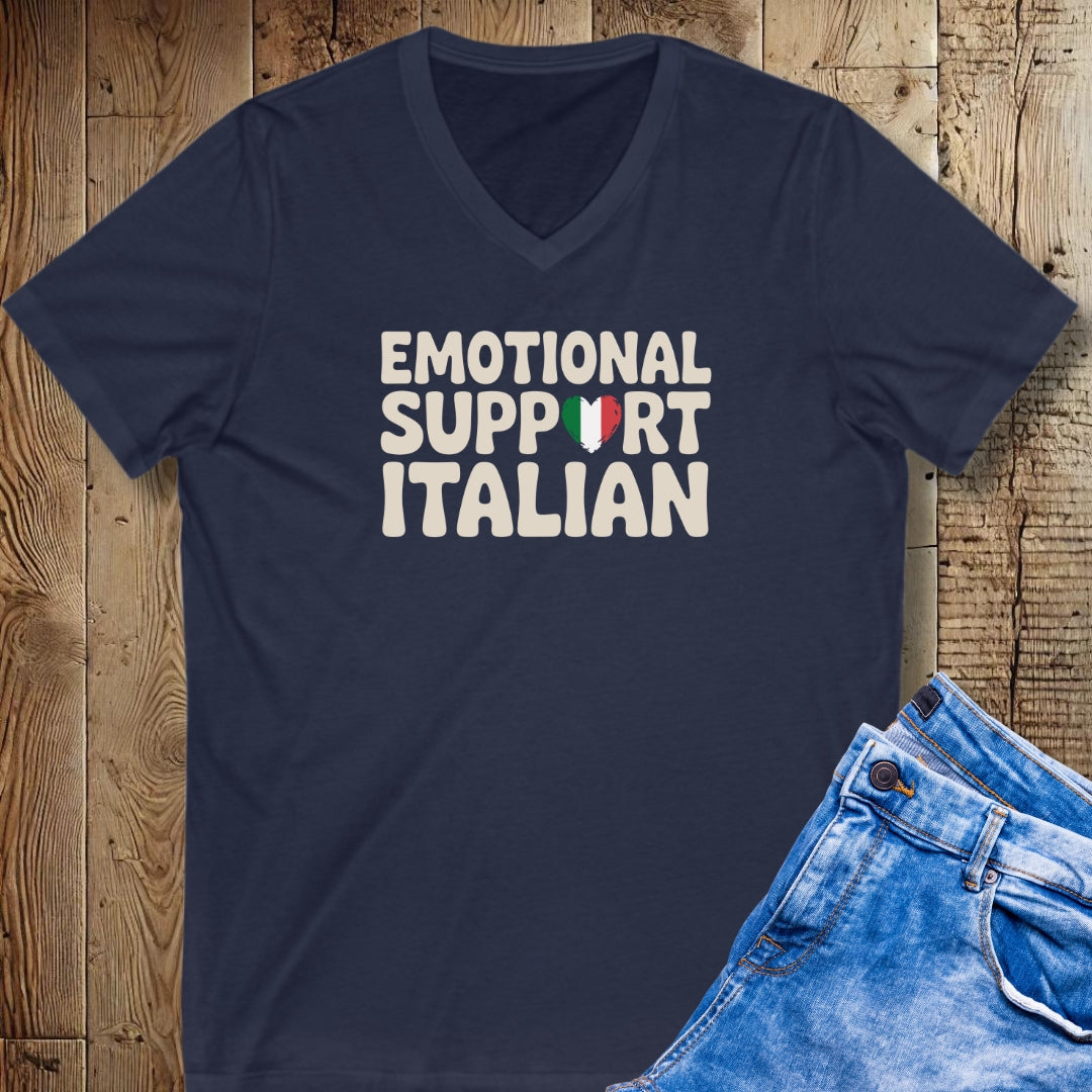 Emotional Support Italian Short Sleeve V-Neck Tee
