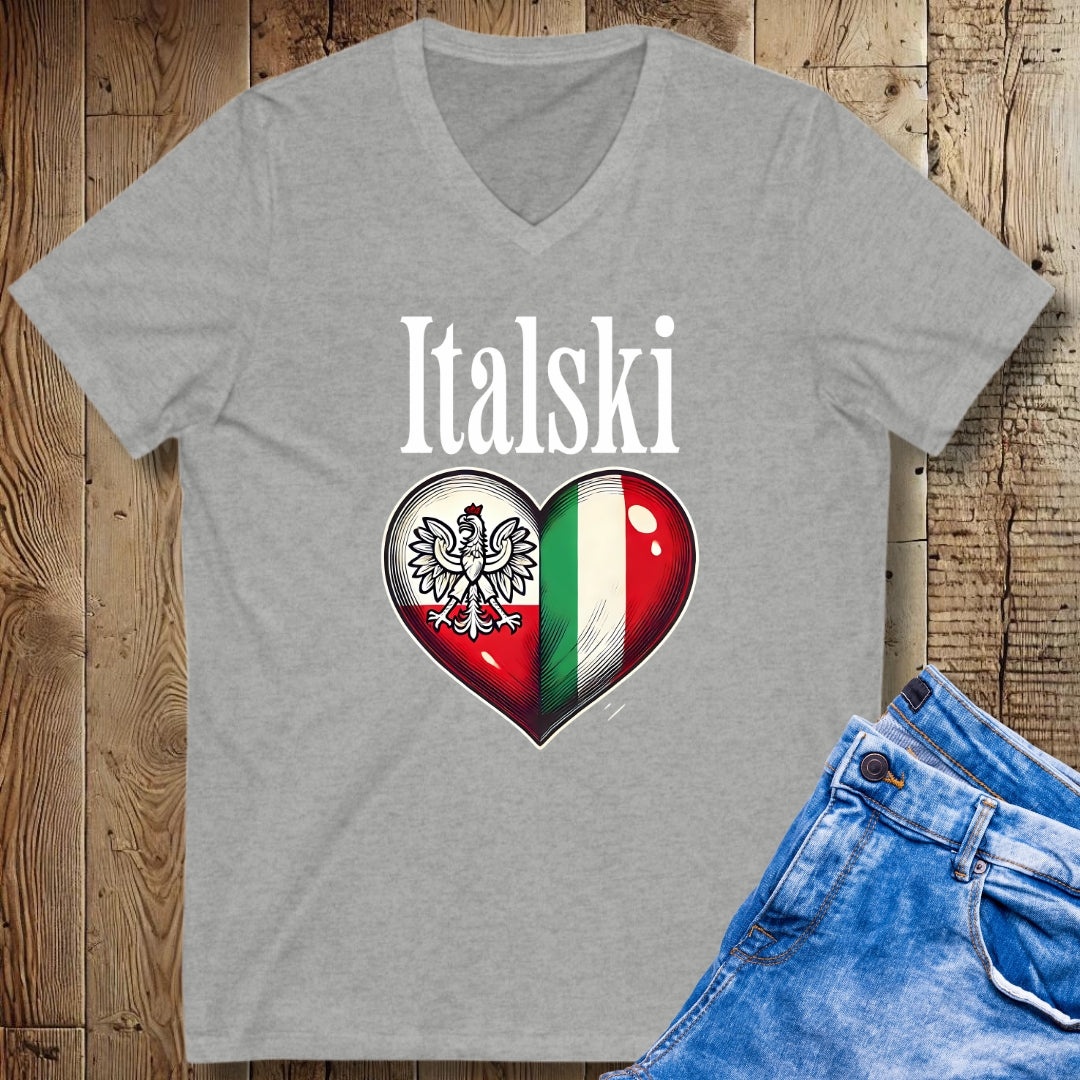Italski Half Polish Short Sleeve V-Neck Tee