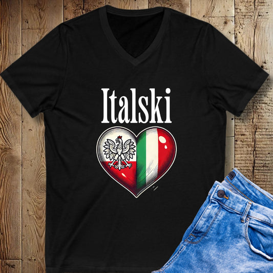Italski Half Polish Short Sleeve V-Neck Tee