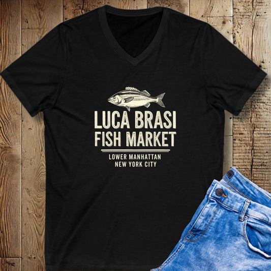 Luca Brasi Fish Market Short Sleeve V-Neck Tee