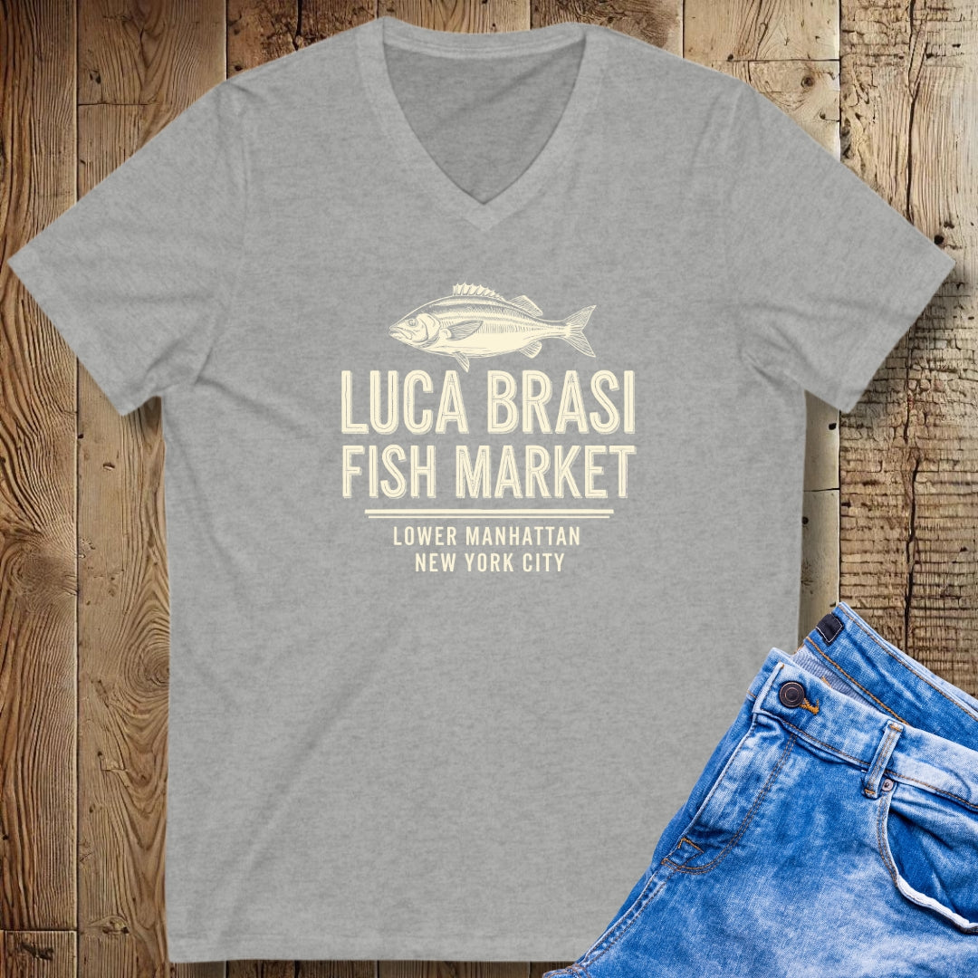 Luca Brasi Fish Market Short Sleeve V-Neck Tee