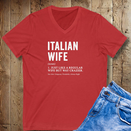 Italian Wife Definition V-Neck Tee