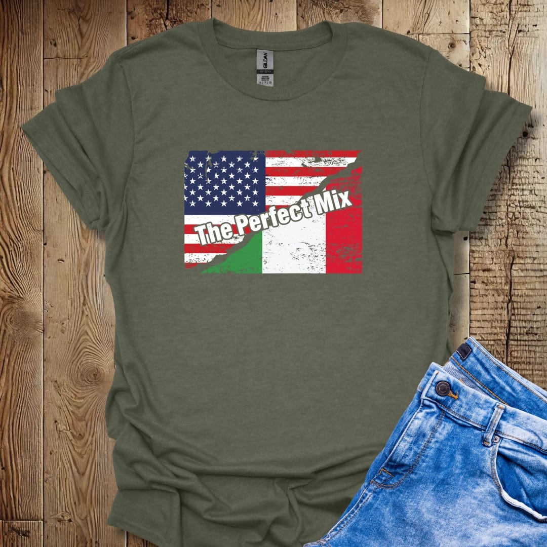 The Perfect Mix Italian American Flags Lightweight Unisex T-shirt