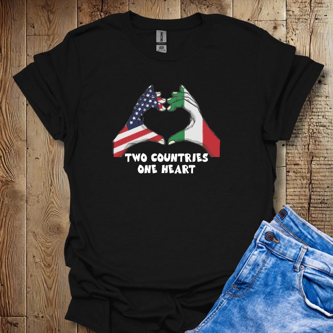 Two Countries One Heart Italian American Flags Lightweight Unisex T-shirt