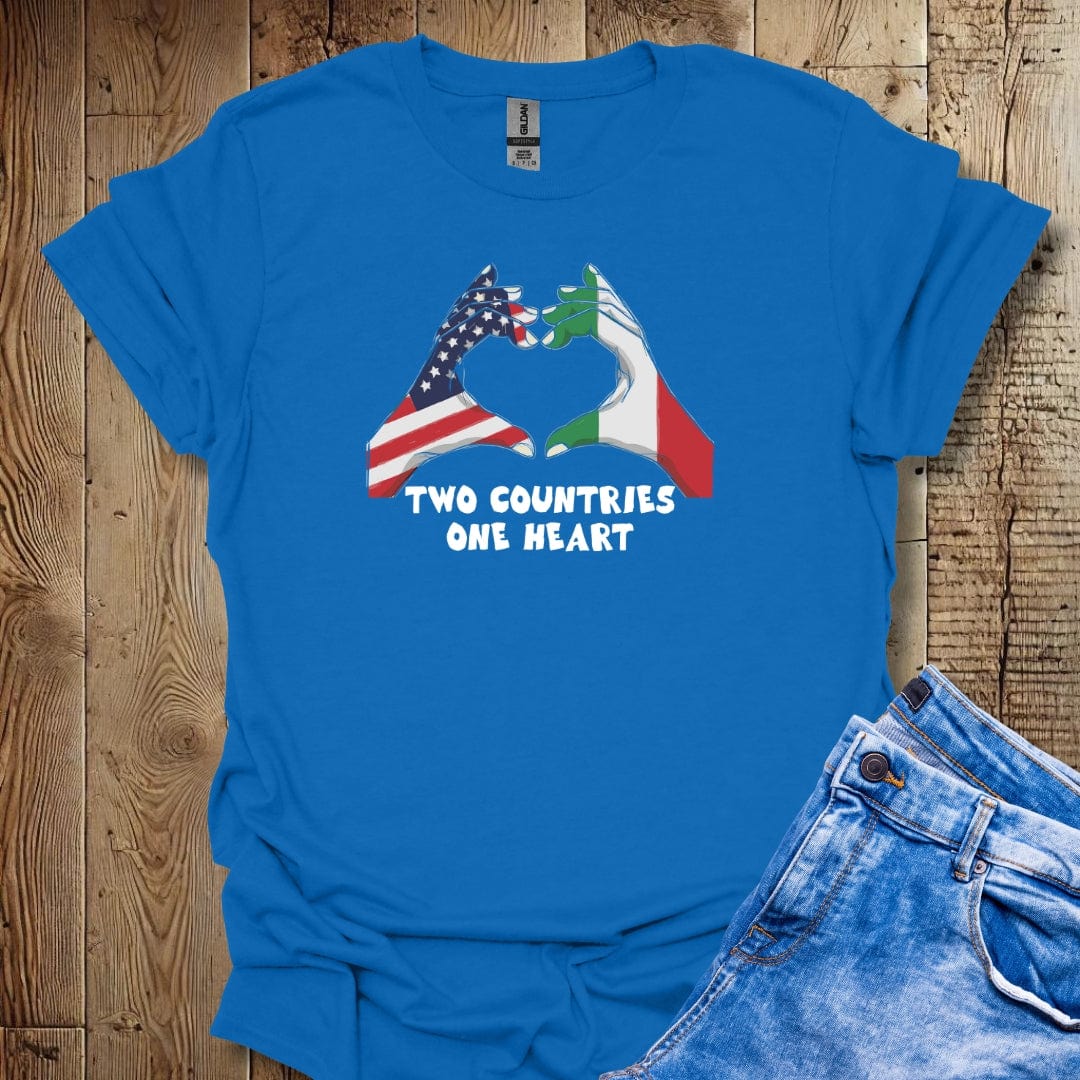 Two Countries One Heart Italian American Flags Lightweight Unisex T-shirt