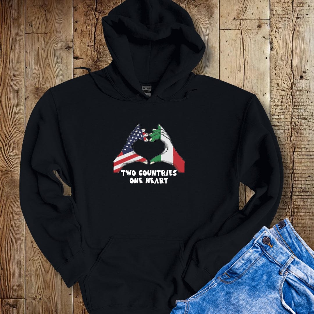 Two Countries One Heart Italian American Flags Hoodie Sweatshirt