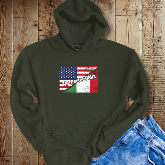 The Perfect Mix Italian American Flags Hoodie Sweatshirt