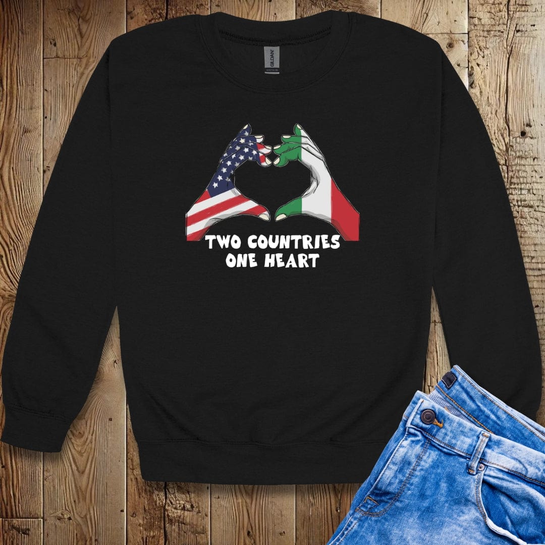Two Countries One Heart Italian American Flags Unisex Crewneck Sweatshirt