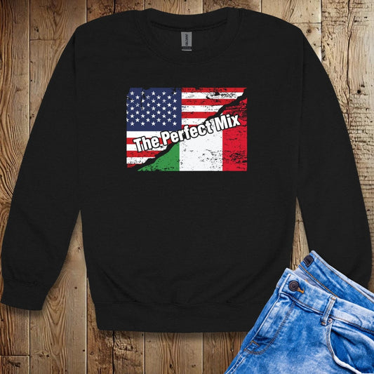 The Perfect Mix Italian American Flags Unisex Crewneck Sweatshirt