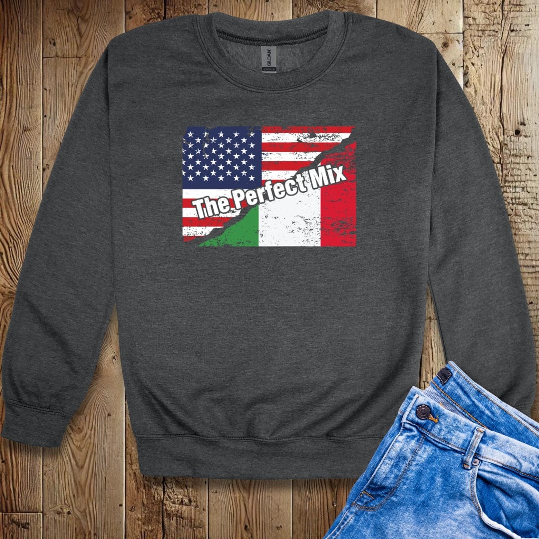 The Perfect Mix Italian American Flags Unisex Crewneck Sweatshirt