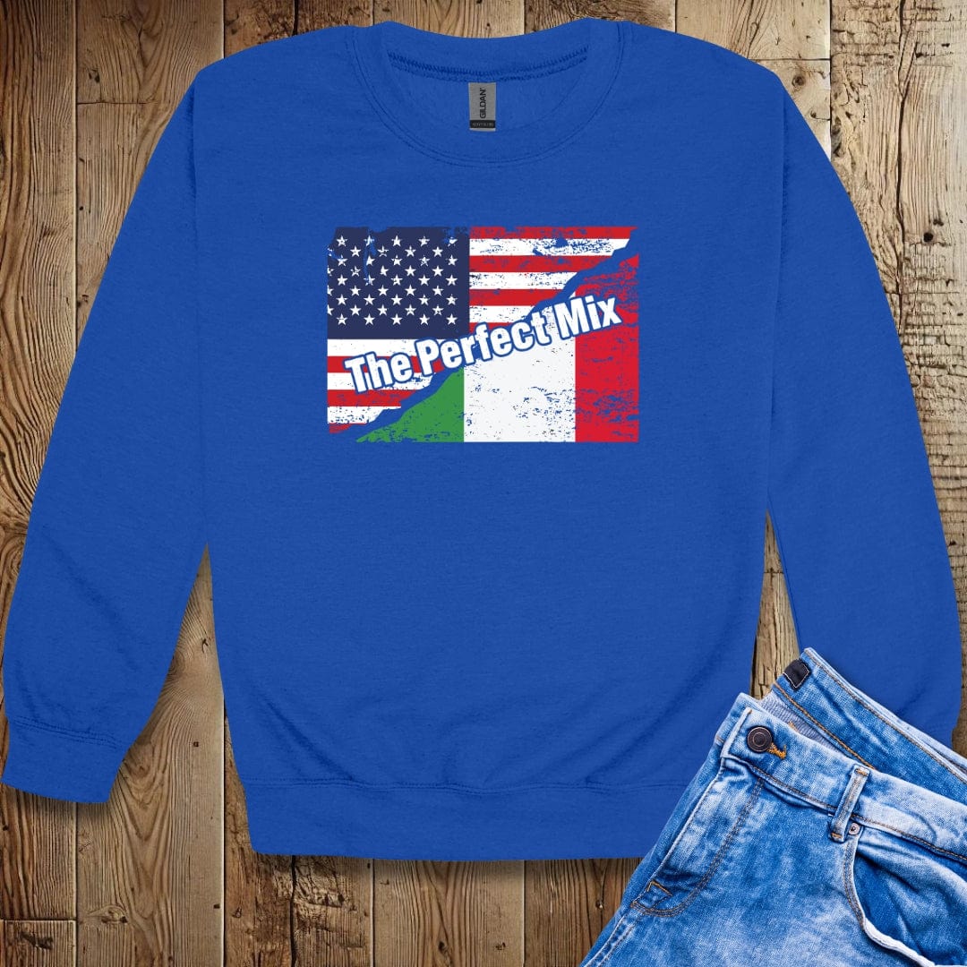The Perfect Mix Italian American Flags Unisex Crewneck Sweatshirt