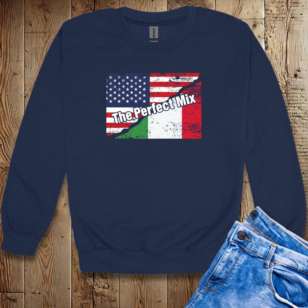 The Perfect Mix Italian American Flags Unisex Crewneck Sweatshirt