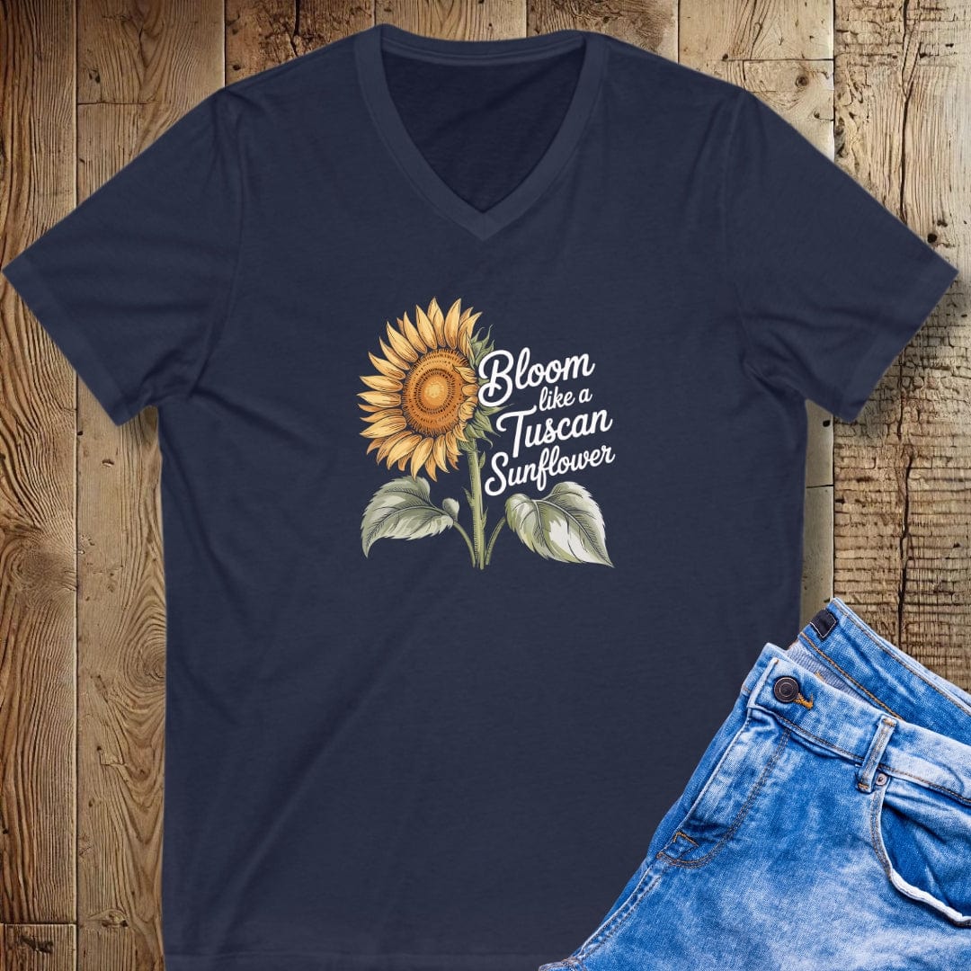 Bloom Like a Tuscan Sunflower V-Neck Tee