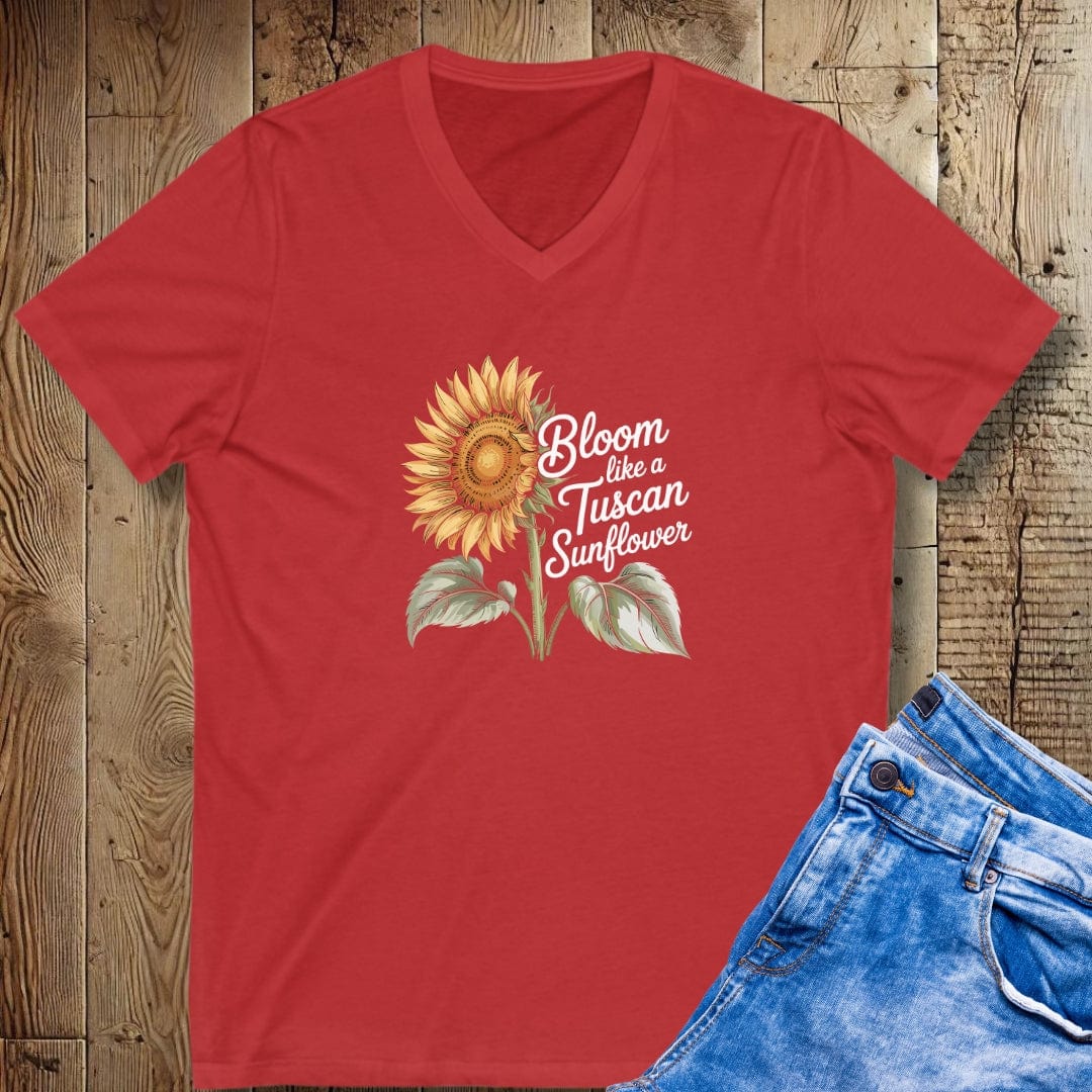 Bloom Like a Tuscan Sunflower V-Neck Tee
