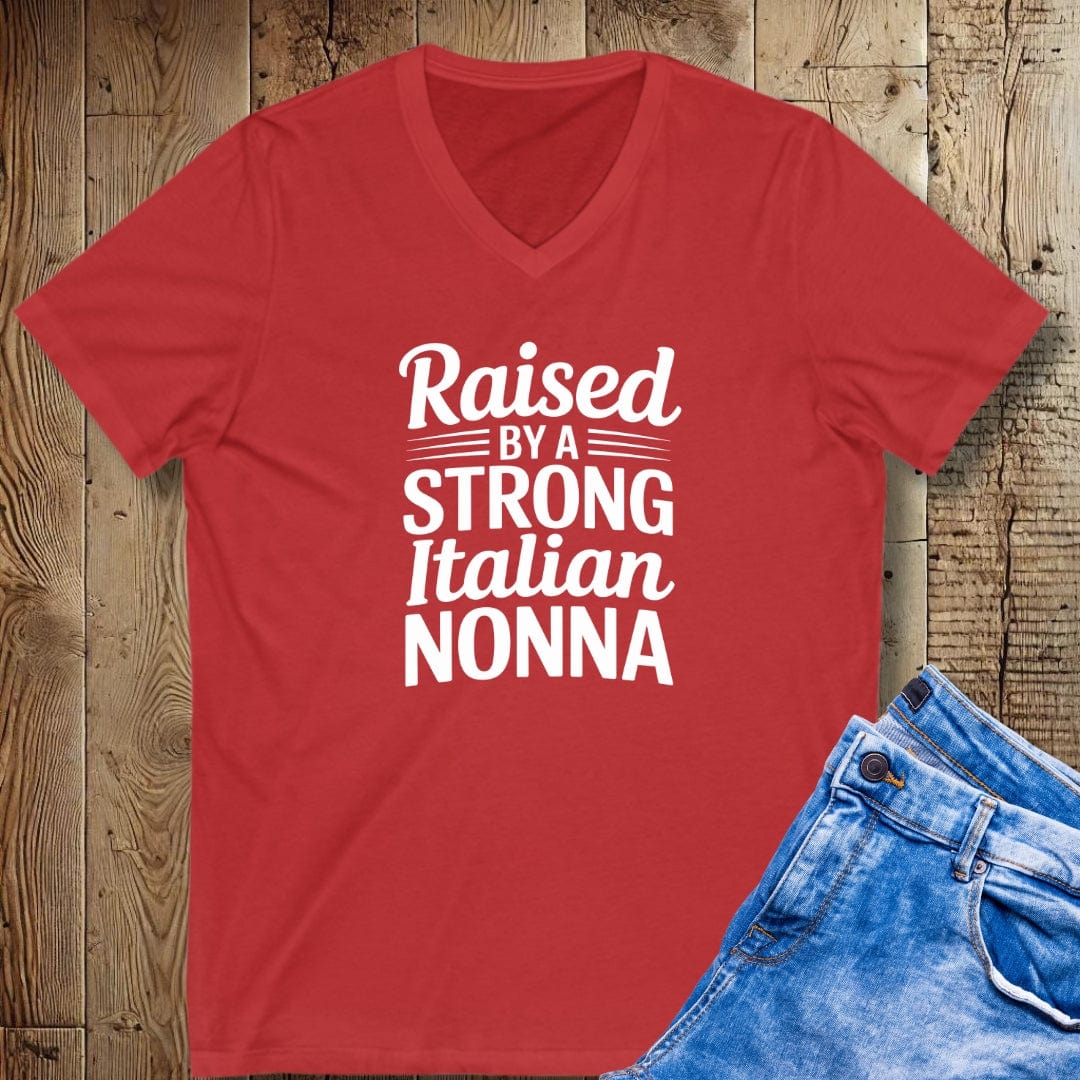 Raised by a Strong Italian Nonna V-Neck Tee