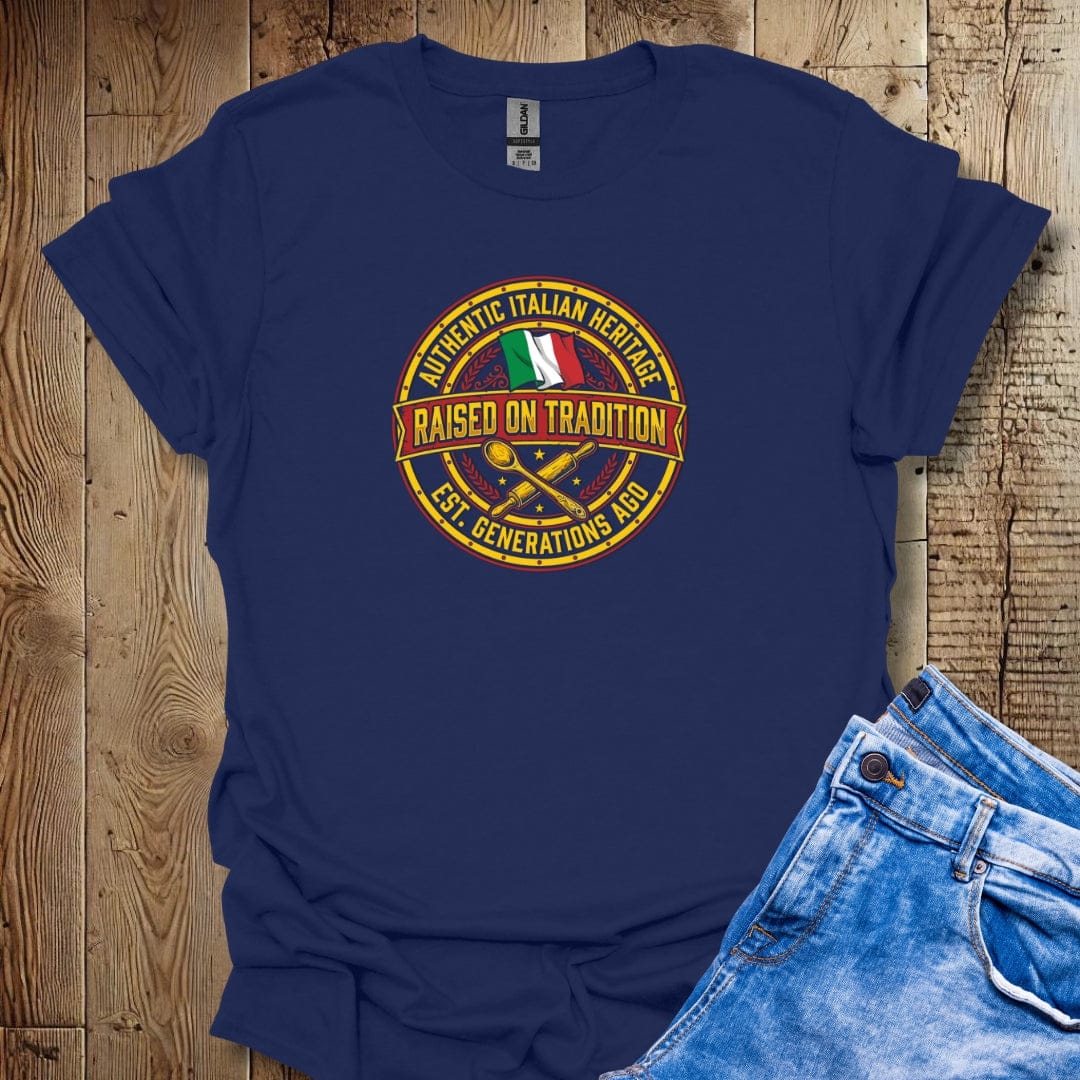 Authentic Italian Raised on Tradition Lightweight Unisex T-shirt