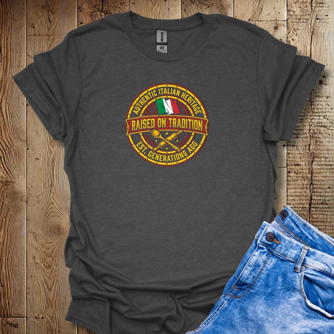 Authentic Italian Raised on Tradition Lightweight Unisex T-shirt