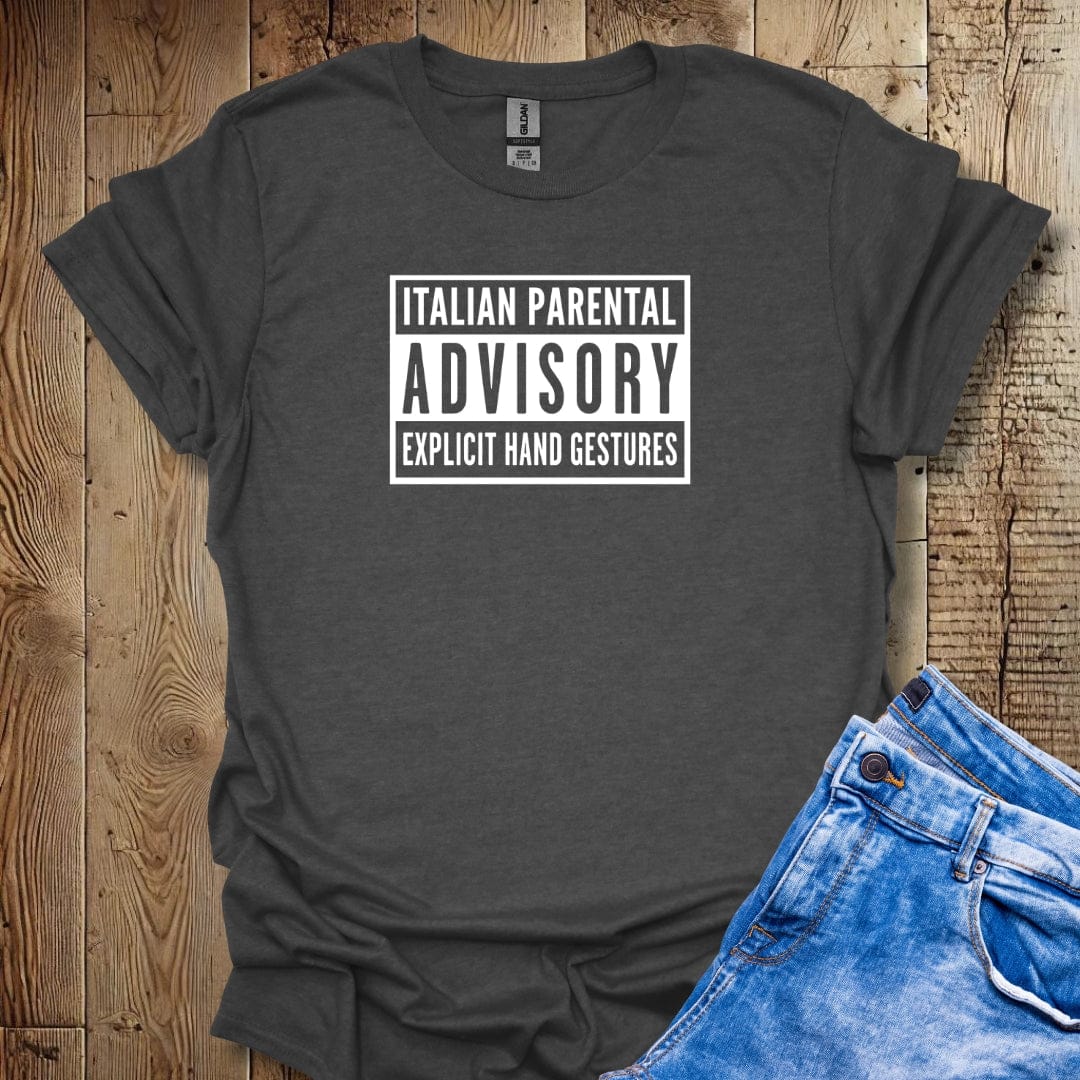Italian Parental Advisory Hand Gestures Lightweight Unisex T-shirt