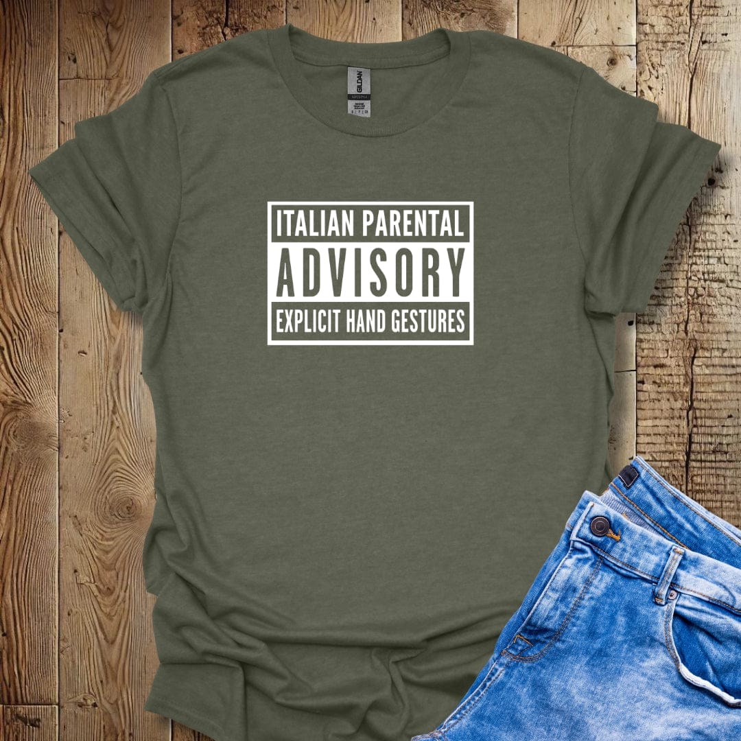 Italian Parental Advisory Hand Gestures Lightweight Unisex T-shirt