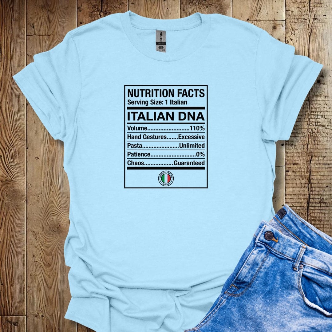 Italian DNA Nutrition Facts Lightweight Unisex T-shirt