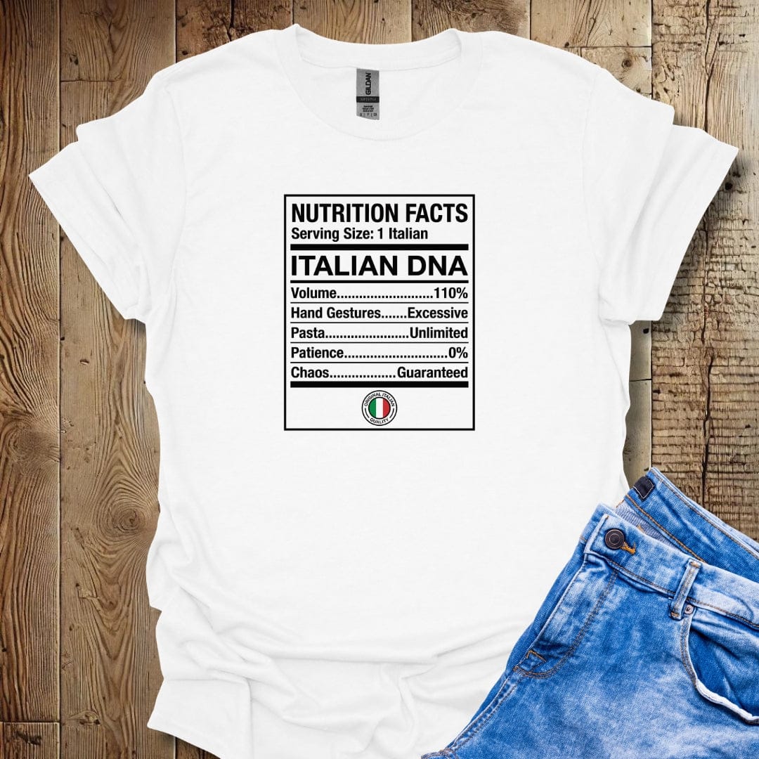 Italian DNA Nutrition Facts Lightweight Unisex T-shirt
