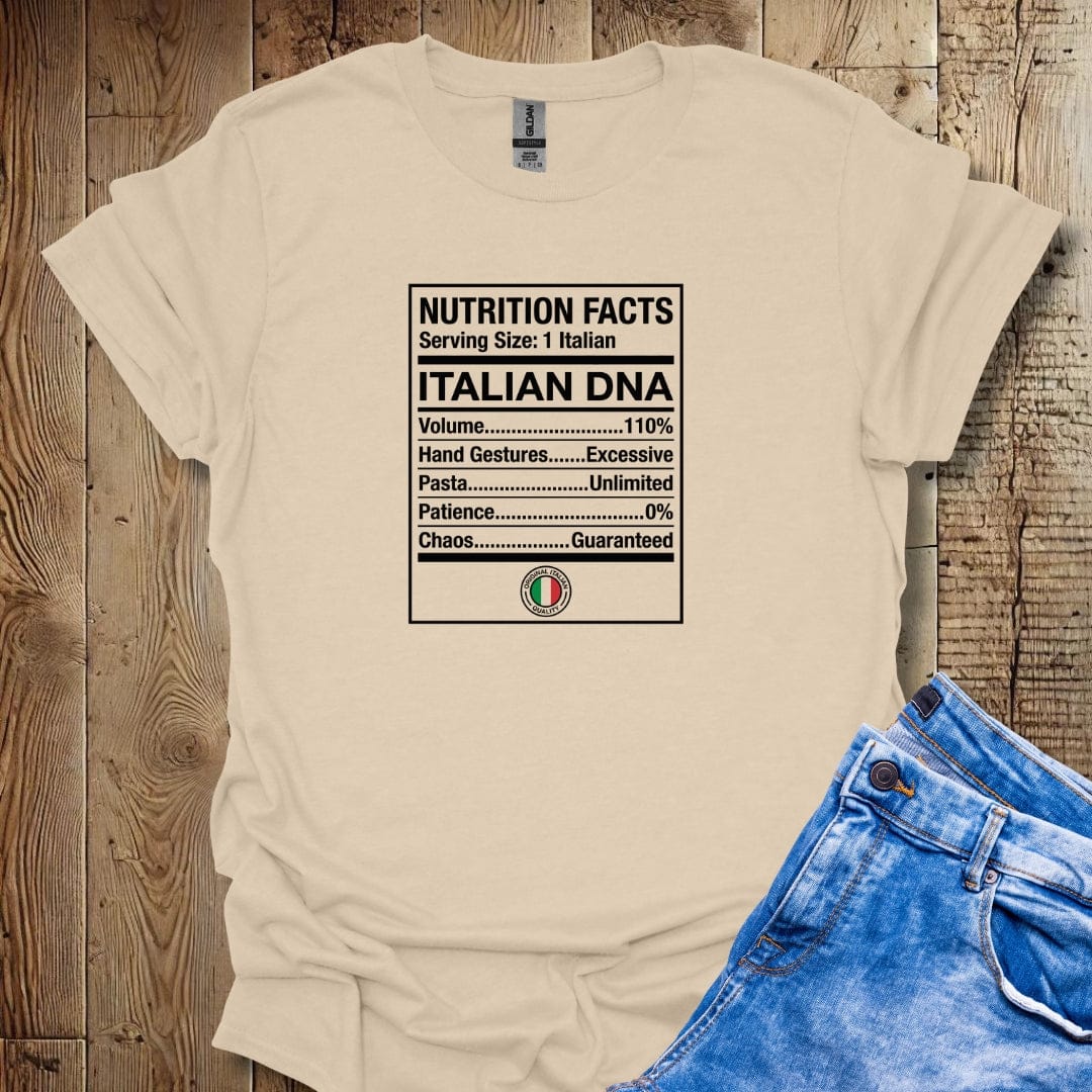 Italian DNA Nutrition Facts Lightweight Unisex T-shirt