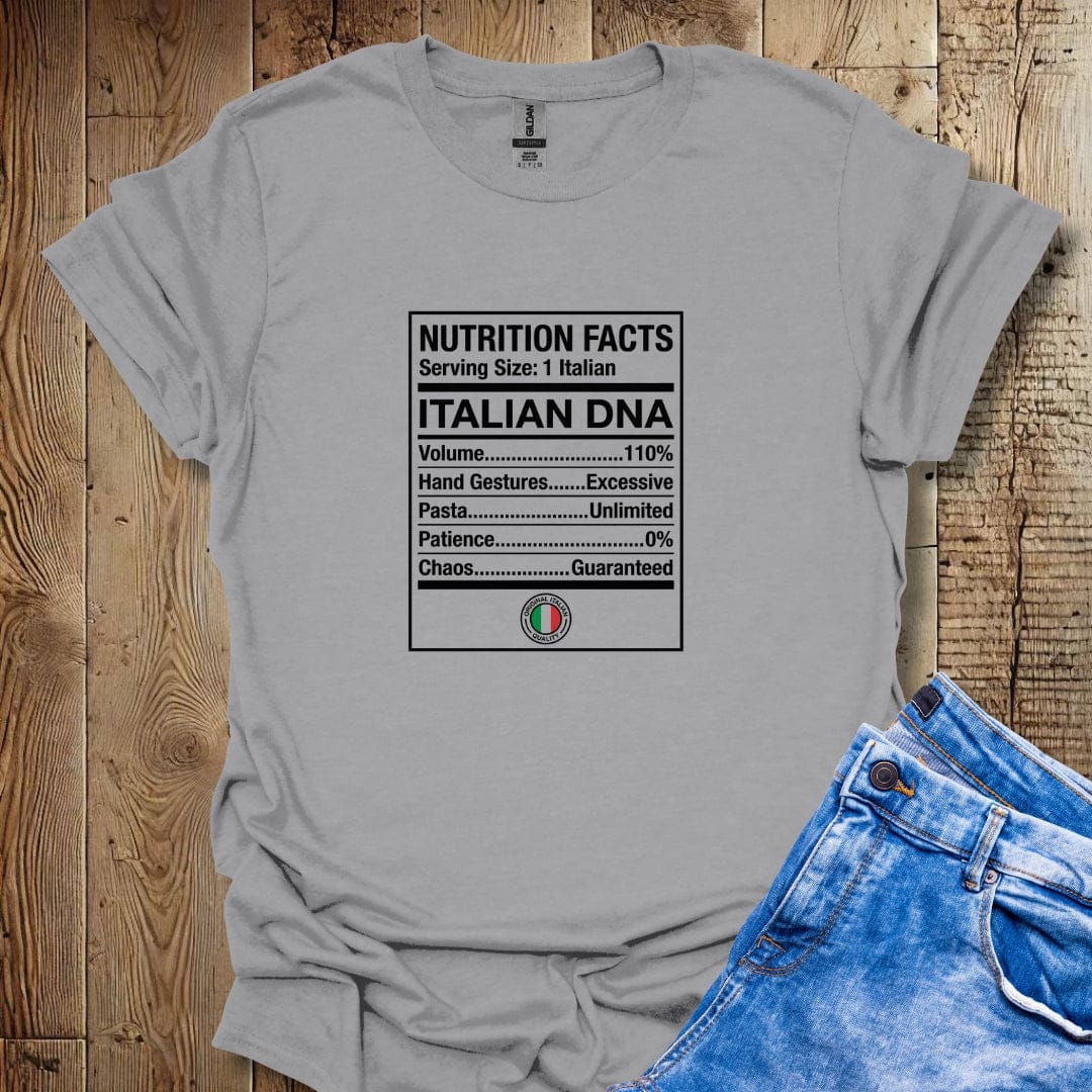 Italian DNA Nutrition Facts Lightweight Unisex T-shirt