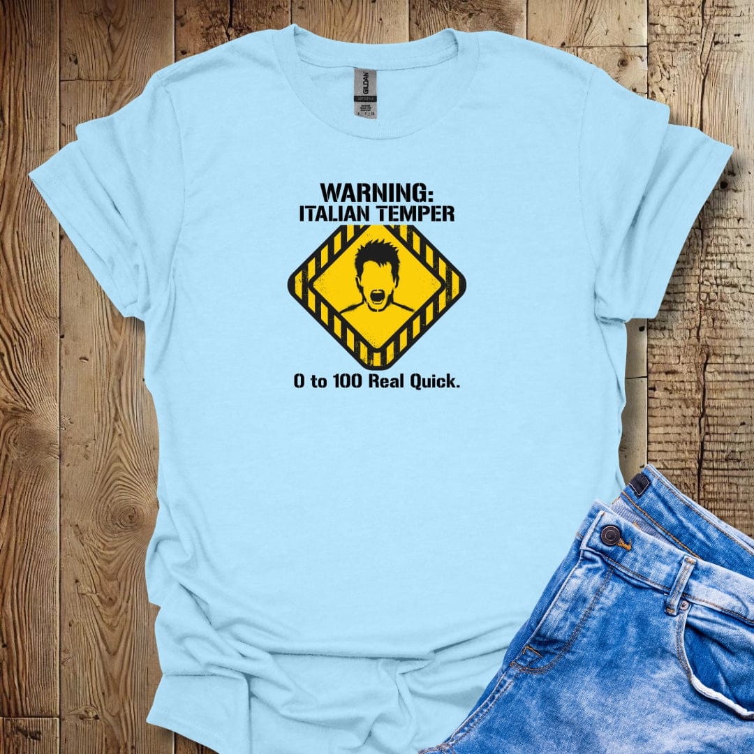 Warning Italian Temper Lightweight Unisex T-shirt