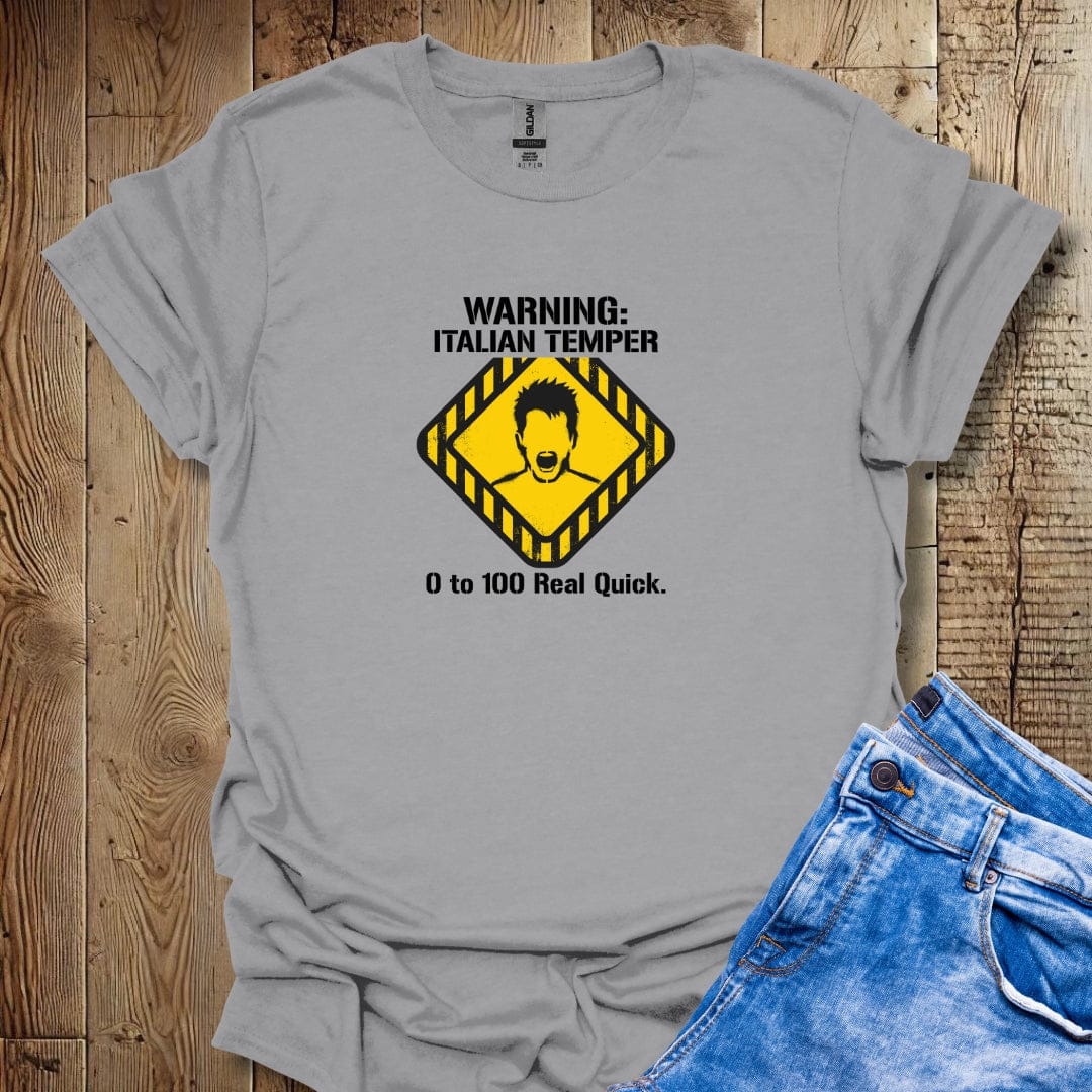 Warning Italian Temper Lightweight Unisex T-shirt
