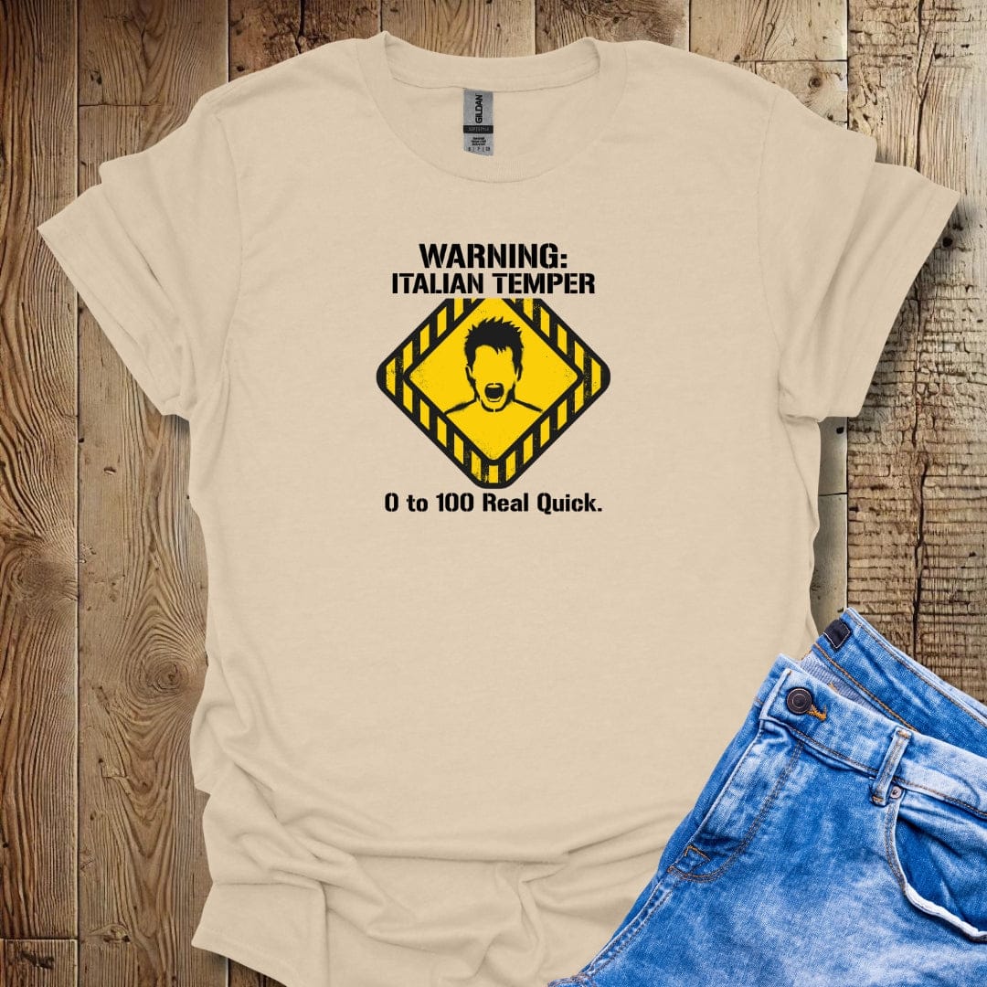 Warning Italian Temper Lightweight Unisex T-shirt