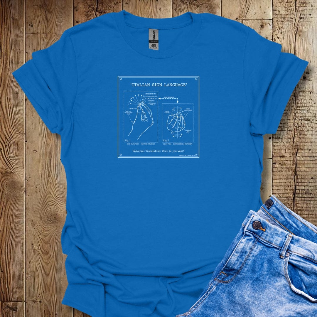 Italian Sign Language Schematic Lightweight Unisex T-shirt